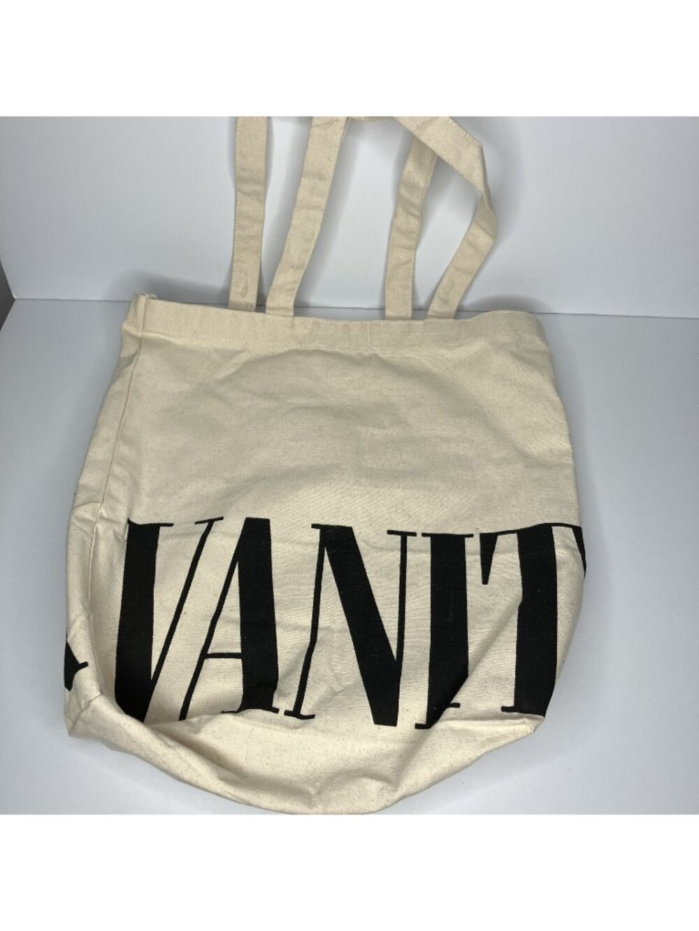 Vanity Fair Magazine Canvas Tote Bag Shopper Carryall Beige Black